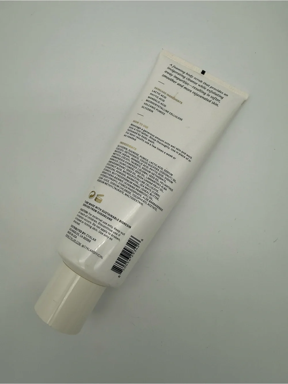 CYKLAR Lactic Acid Foaming Body Polish 11 oz NEW Exfoliating AHA Body Scrub